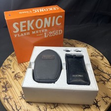 Vintage Photography Sekonic L-256D Flash Meter w/ Case Strap Discs & Cord