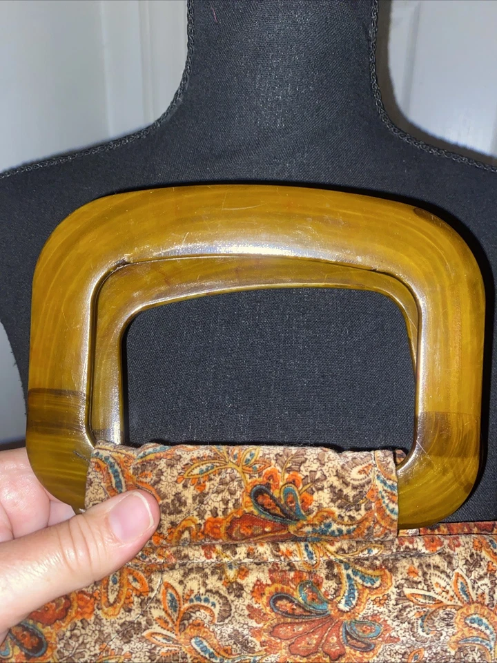 Bolso de Mano Vintage Años 70 Terciopelo Floral 11 x 11 Foto 3 de 4