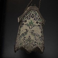 Antique Mandalian MFG Mesh Purse Double Peacock Design Art Deco 1920's