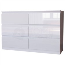 White Gloss Chest of Drawers Bedside and Wardrobes Storage Bedroom Furniture