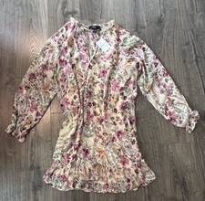 Forever 21+ Floral Cream Dress Pink Women Size 0X