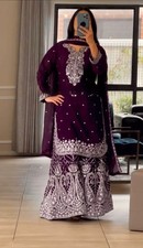 WEDDING SHARARA PALAZZO SALWAR SUIT PLAZZO KURTI SHALWAR KAMEEZ PAKISTANI INDIAN