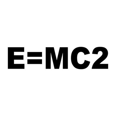 E=Mc2 Squared Decal Sticker Black Die Cut Vinyl