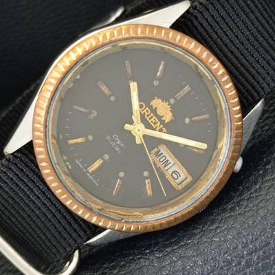 AUTOMATIC 46943 VINTAGE ORIENT CRYSTAL JAPAN MENS ORIGINAL DIAL