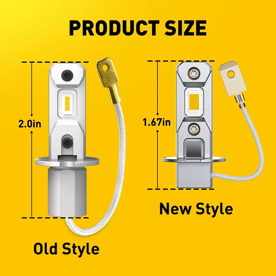 Комплект для переделки светодиодных противотуманных фар AUXITO H3 суперяркие желтые дневные ходовые огни 3000K - Изображение 3 из 4