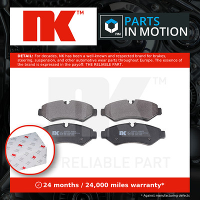 Brake Pads Set fits MERCEDES eSPRINTER 910 Rear 2020 on NK 9074208101 9074208600
