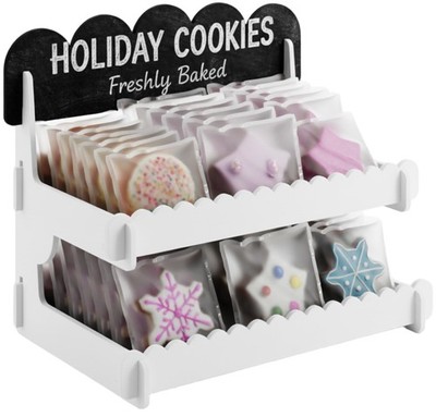 HOTCAN Cookie Display Stand for Bakers & Vendors - Wooden Cookie Stand with Chal