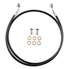 Front Motorcycle Steel Braided Brake Line Standard Length Black Compatible