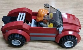 2013 LEGO CITY 60017 FLATBED TRUCK RED CAR ONLY(PARTS)