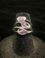 Amethyst Silver Ring Wrap Ring Size 6