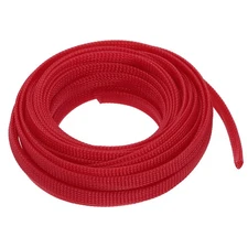 PET Cable Wire Wrap 14mm Expandable Sleeving Red 7.6 M Length