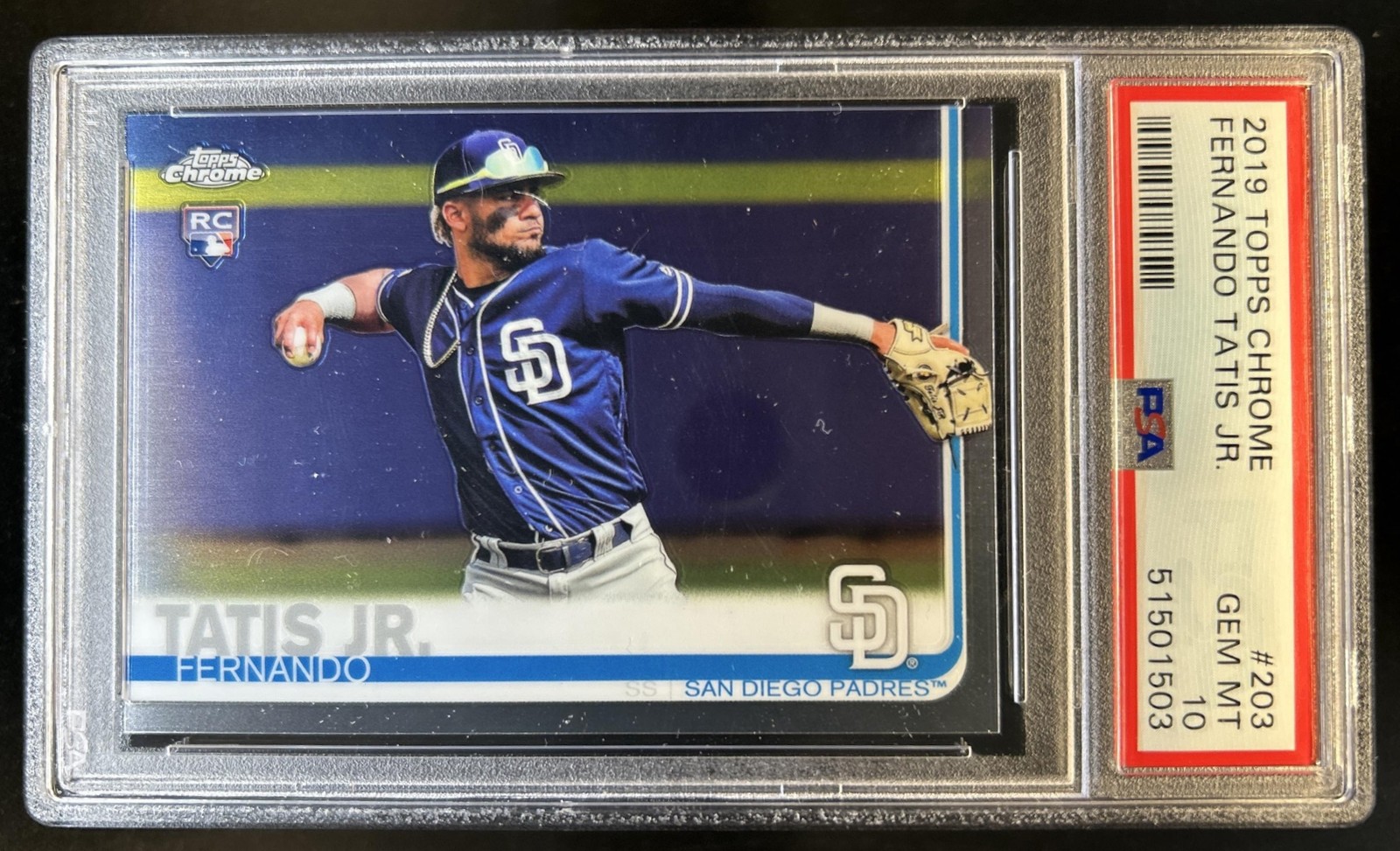 2019 Topps Chrome Fernando Tatis Jr. Rookie RC #203 Padres PSA 10 GEM MINT
