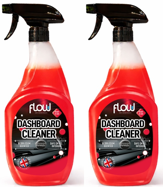 2x FlowChem Dashboard Cleaner Interior Car Van Plastic Dust Grime Scented 750ml