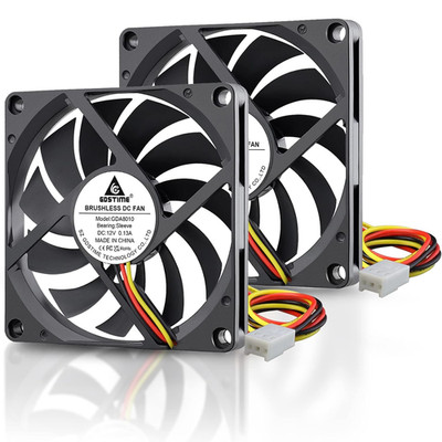 Quiet 80Mm Fan, 12V 3PIN 80Mm X 80Mm X 10Mm Brushless DC Fan for CPU Coolers