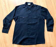Dickies Work Shirt Black USA Made Mens XL 17 32 Button Up Vintage Style Rare