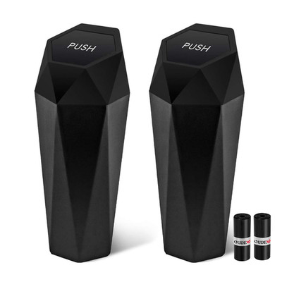 Car Trash Can with Lid - 2-Pack, Interior Accessories for Vehicles, Leakproof Ga