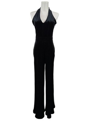 MOSS COPENHAGEN Langer Jumpsuit Damen Hose Gr. DE 36 schwarz Elegant