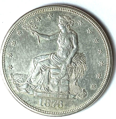 1873 S $1 United States Trade Dollar San Francisco AU