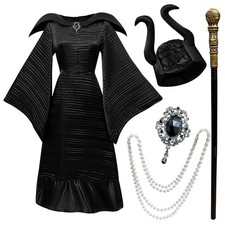 Maleficent Black Costume Sleeping Beauty Halloween Cosplay Outfit