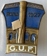 Distintivo GUF Consiglio CIE Campionati Mondiali Universitari Roma 1927