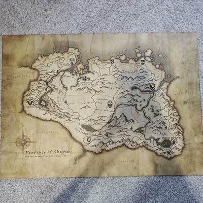 The Elder Scrolls V: Skyrim, Province of Skyrim, 26''x19'' Canvas