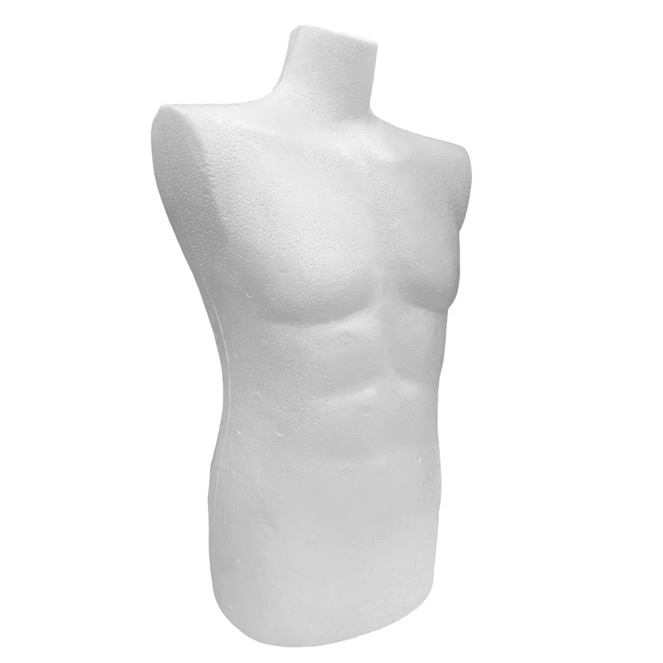 DUMMYDOLL ® Torso aus Styropor männlich als Schneiderpuppe & Schaufensterpuppe Gr. 48/50/52