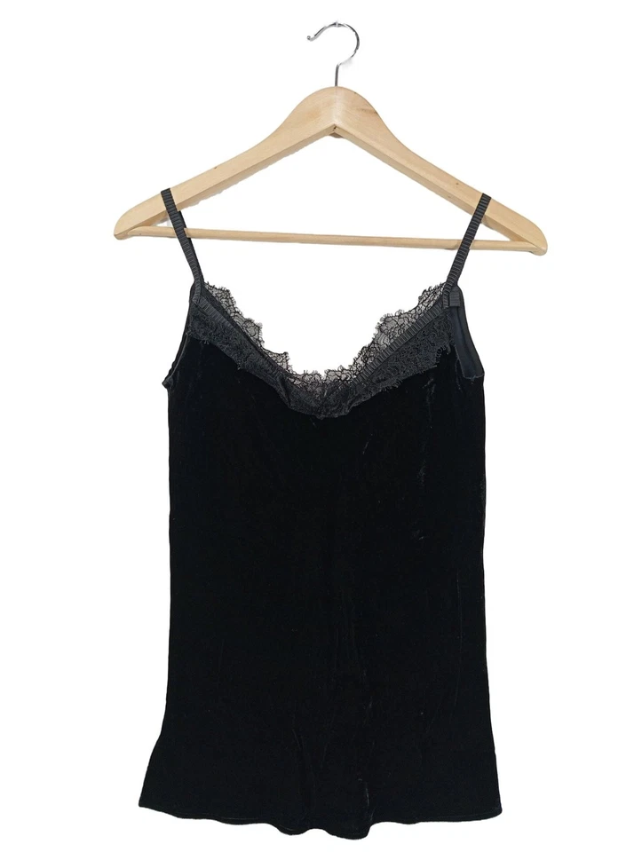 MASSIMO DUTTI Haut à fines bretelles Dames Top T EU 34 noir style décontracté - Photo 1/4