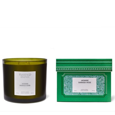 Flamingo Estate XL Jasmine Damask Rose Scented Candle - 26 oz. with Gift Box NEW