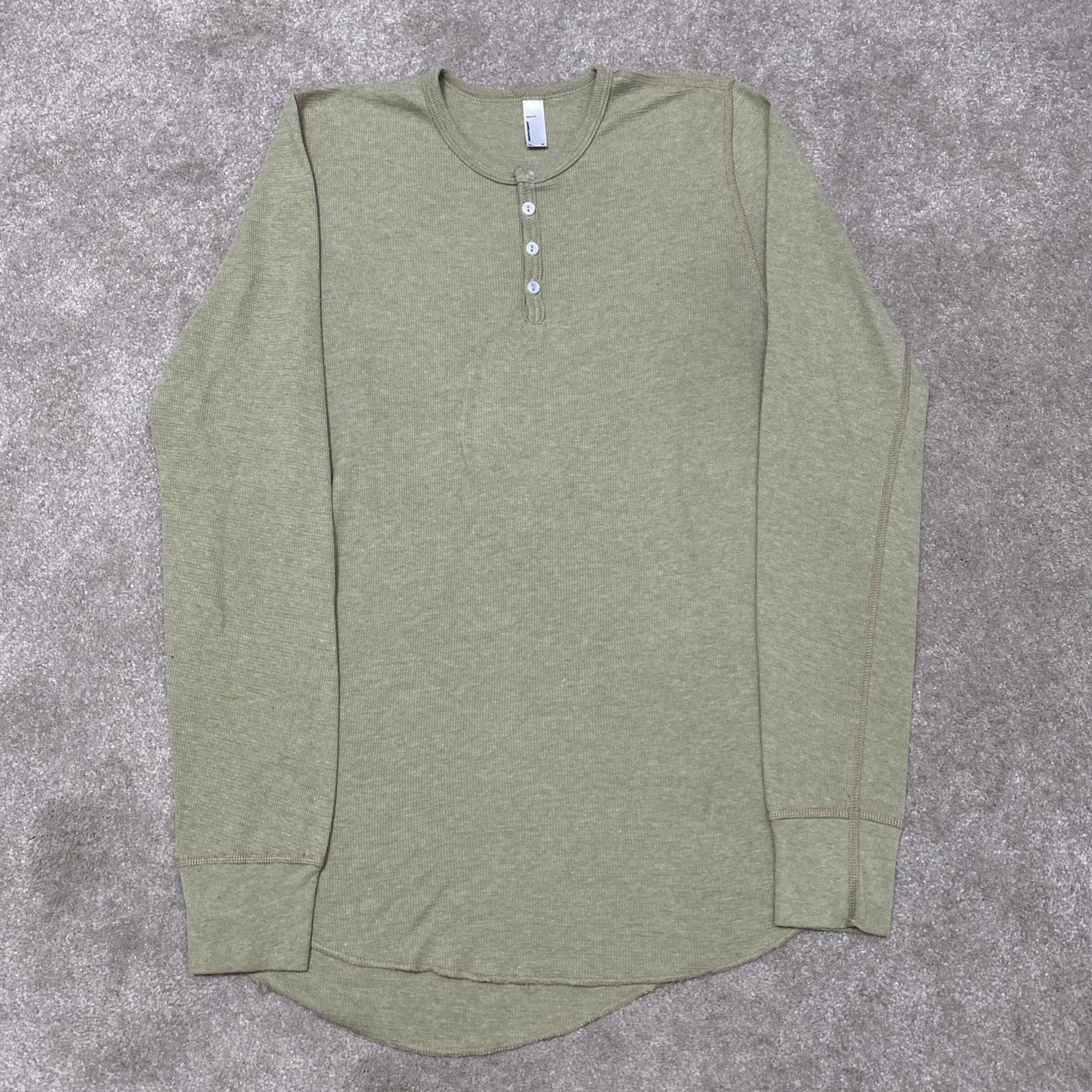 Dexter Morgan American Apparel Light Green Kill Henley Thermal Shirt SIZE M