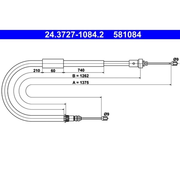 Seilzug Feststellbremse ATE 24.3727-1084.2 FüR Renault Modus Grand-image