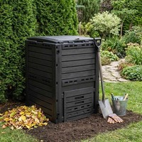 Gartenkomposter Schwarz 59,5 X 60 X 81,5 Cm 280 L 100% PP