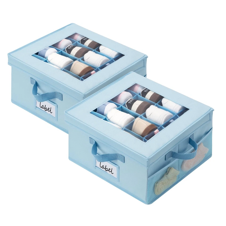 Shoe Organizer for Closet-8-Pair Capacity Cubby Storage Containers with Flip-Top - Image 2 of 3