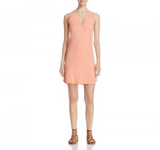 Three Dots Women's Short T-Shirt Dress Dress Size S Pockets Solid V-Neck A1552