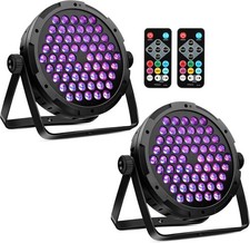 2-Pack 90W RGB Par Lights, 60 LEDs w/ Sound, Remote  DMX for DJ Party Events