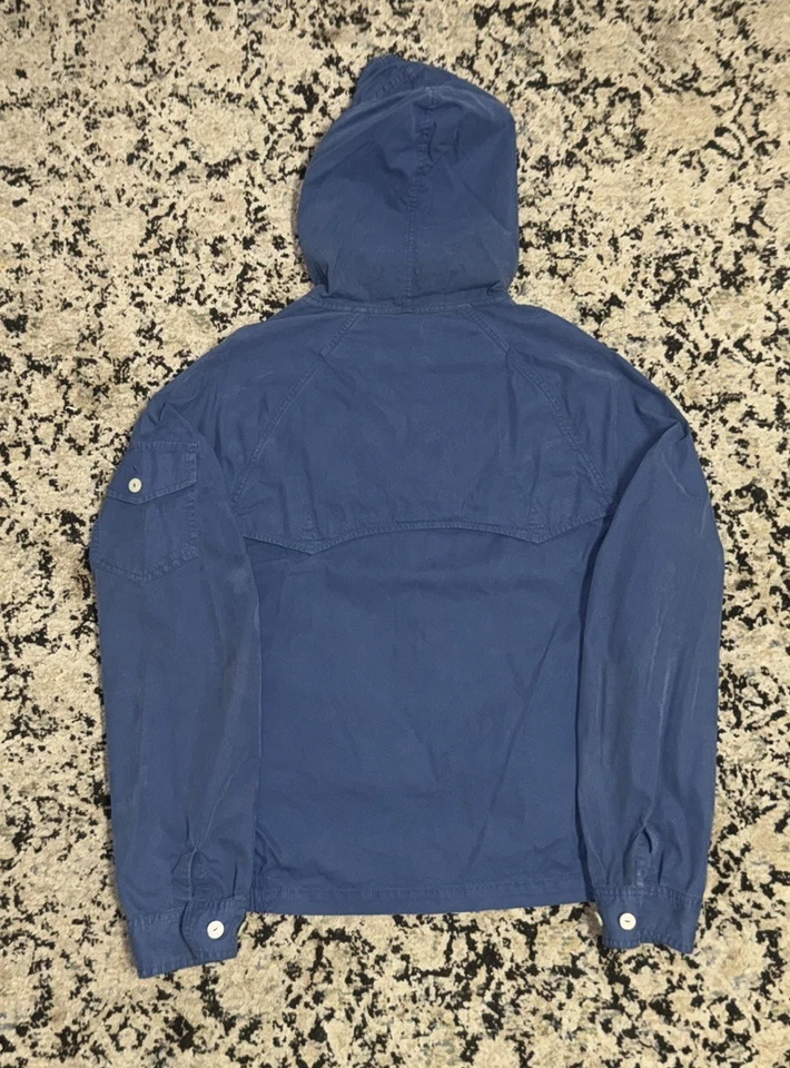 Polo Ralph Lauren винтажный 90-х с капюшоном полный молнии синий ветровка куртка мужская L - Изображение 2 из 4