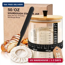 50oz Sourdough Starter Jar, Large Wide Mouth Glass Sour dough Jars