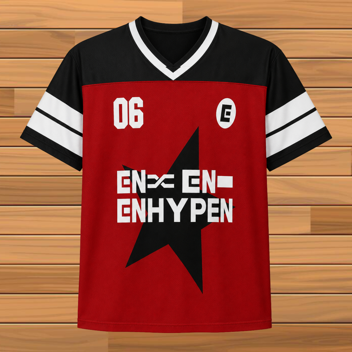Enhypen World Tour Football Jersey Red Shirt Kpop Engene Concert