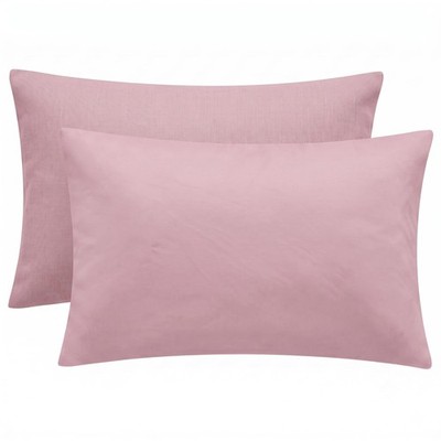 VelvetMis Rosa Kissenbezüge 2er Pack - Blush Uni 2 Standard,