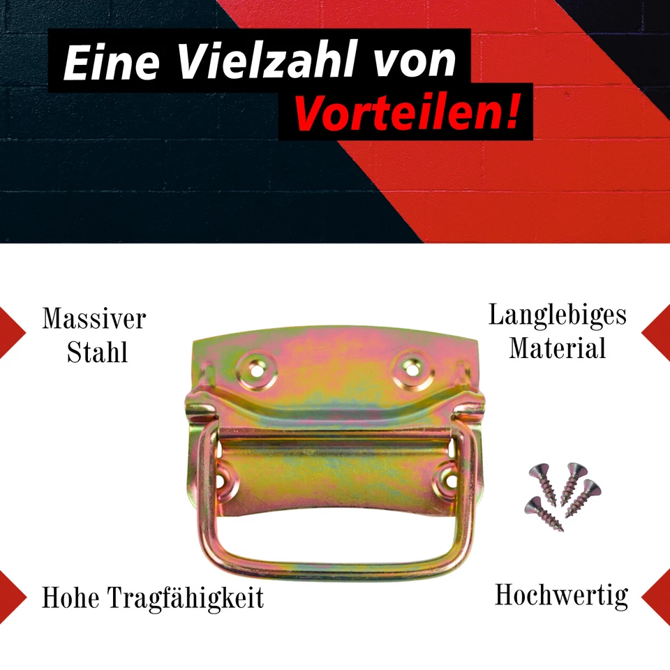 Kistengriff Klappgriff Verzinkt Einlasskistengriff Tragegriff Boxengriff Griff - Bild 4 von 4