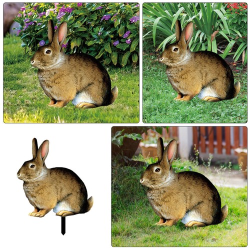 1PC Bunny Rabbit Garden Acrylic Lawn Bunny Lawn Sign Garden Rabbit Stake - Bild 8 von 12
