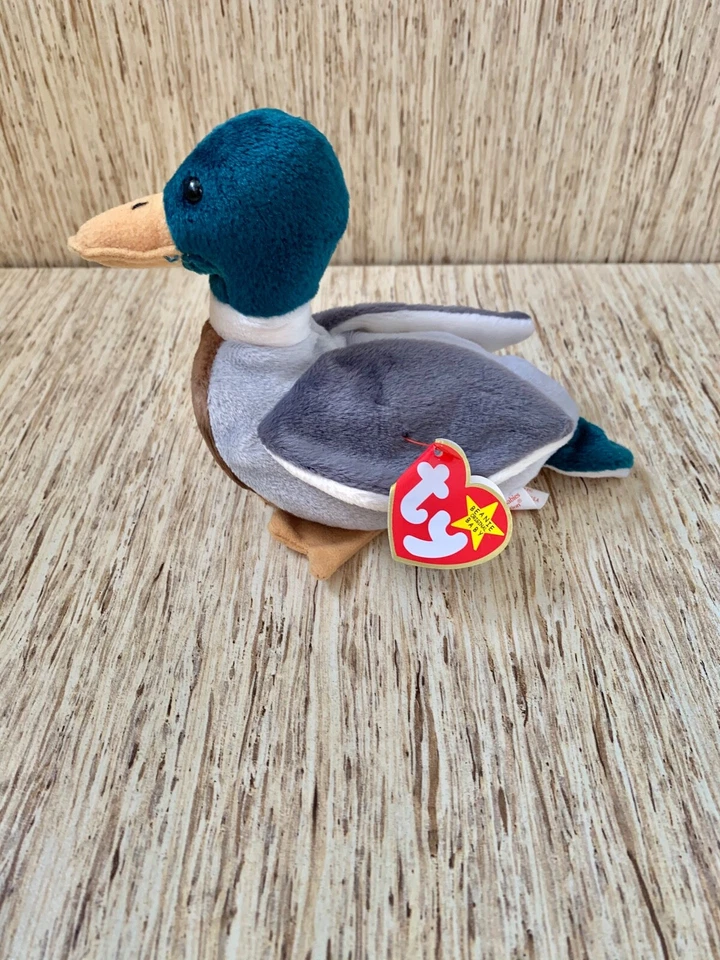 Ty Beanie Baby Jake The Mallard Duck Plush Soft Stuffed Animal 5" Tall - Mint - Image 2 of 4