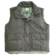 Vtg Cabela's Men XL Tall Premier Northern Goose Down Puffer Vest Grey