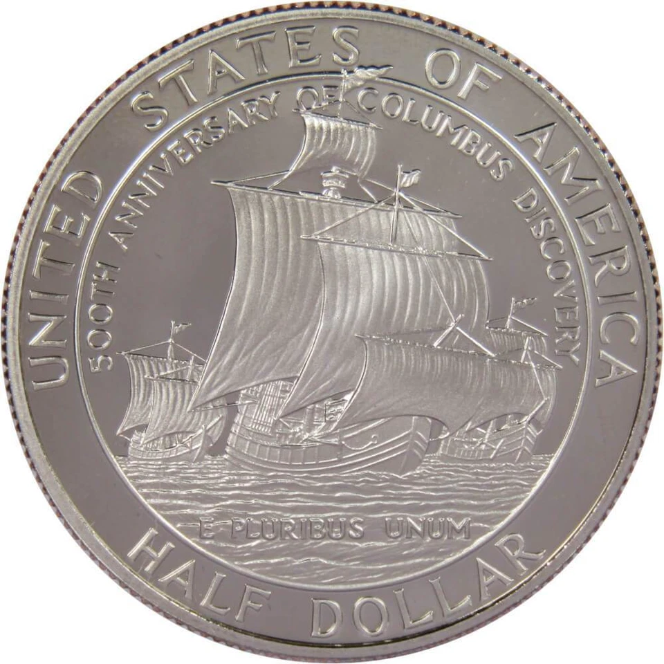 Christopher Columbus Commemorative 1992 S Clad Half Dollar Proof 50c Coin - Image 2 of 2