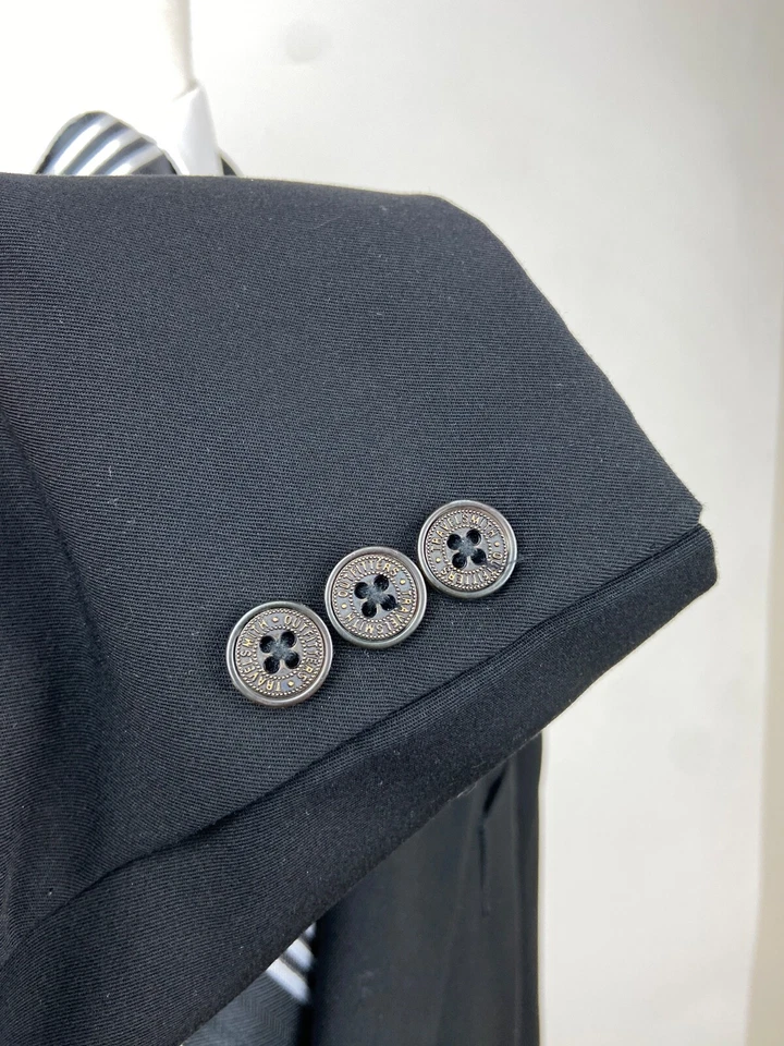 TRAVEL SMITH Mens 42S Solid Black Soft Microfiber 2 Piece Suit With Pants 36x29 - Image 4 of 4