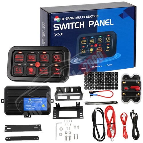 bluetooth Remote Control RGB 8 Gang Switch Panel LED Driving Lights Harness Kit eBay