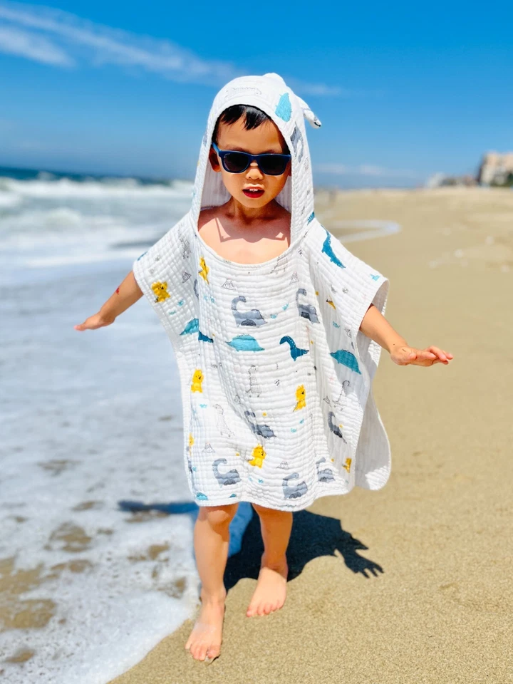 Toalla de baño/playa súper suave y absorbente para niños pequeños/niños muselina algodón Foto 2 de 4