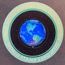 US SPACE ACHIEVEMENT AND EXPLORATION HOLOGRAM ROUND STAMP SS MNH 2000 #3412