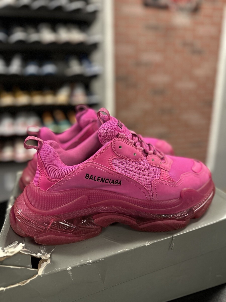 Balenciaga Authentic Triple S Pink $1090 Clear Sole Size 12 US 42 EU Women