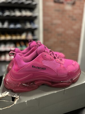 Balenciaga Authentic Triple S Pink $1090 Clear Sole Size 12 US 42