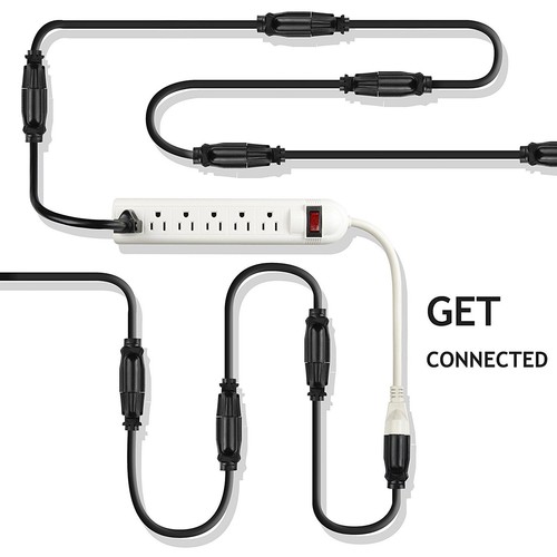 0.5ft Short Power Extension Cord Outlet Saver, 3Prong Indoor/Outdoor Use 3 PacK - Picture 5 of 6